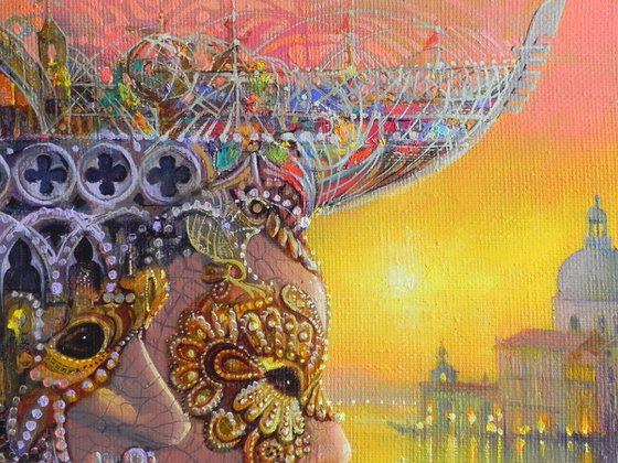 "Carnival Travel" Original painting Oil on canvas Home decor