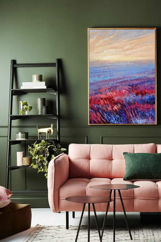 Pink Field at Sunrise 70x100cm