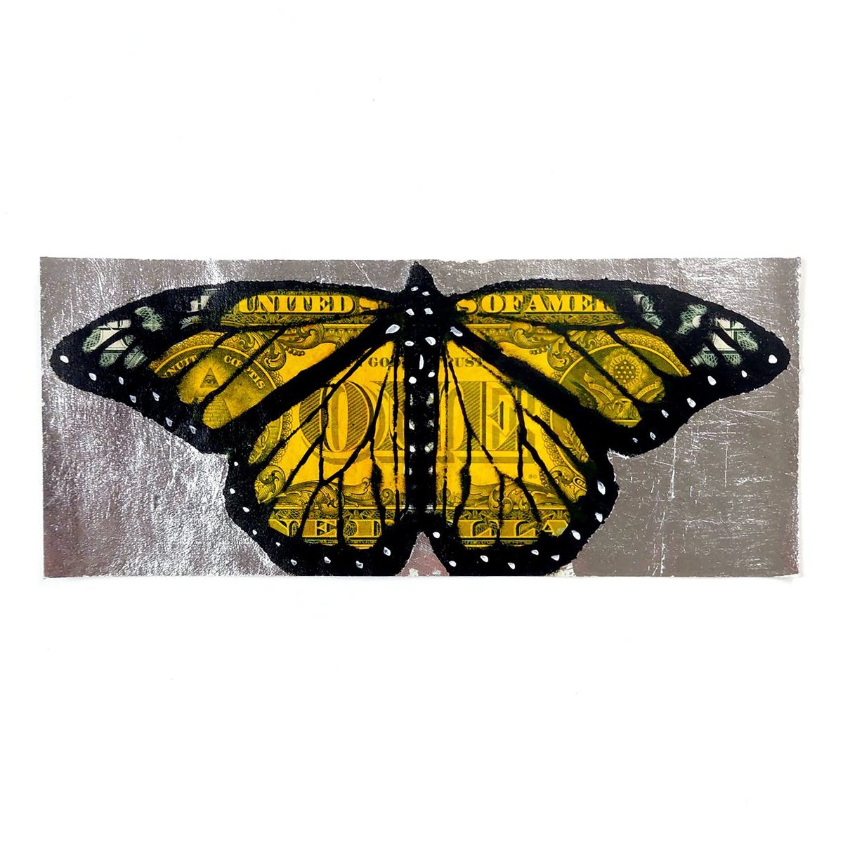 Urban And Pop Animal Print By Copyright, 6 X 3, Reverse Monarch Silver, Original Artwork