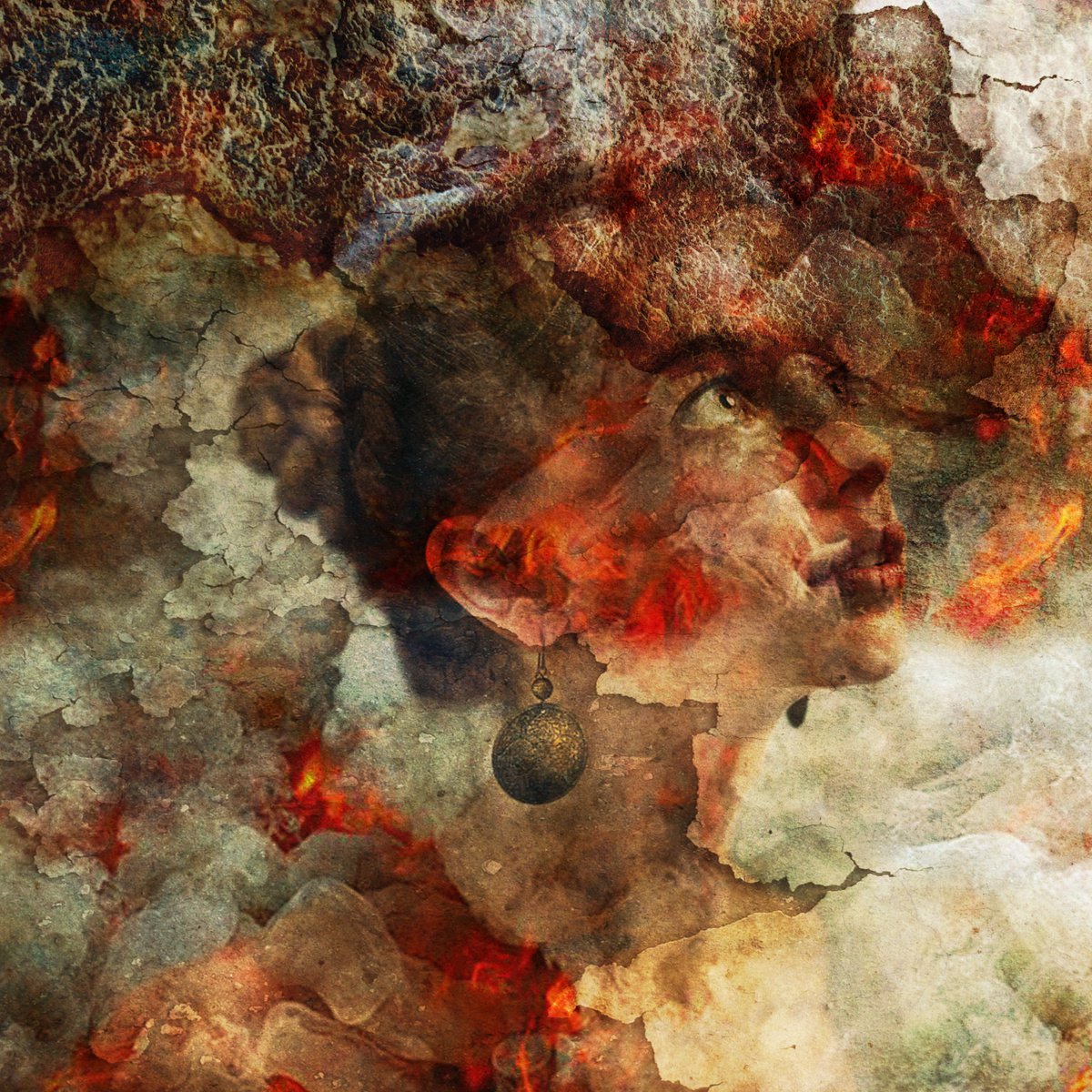 Illustrative Portrait Photograph By Srdjan Jevtic, 39 X 39", Look For Love, Original Artwork