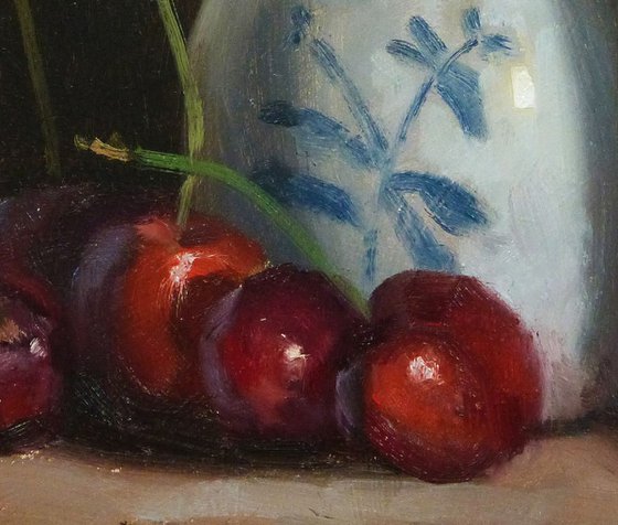 Cherries with a Vase