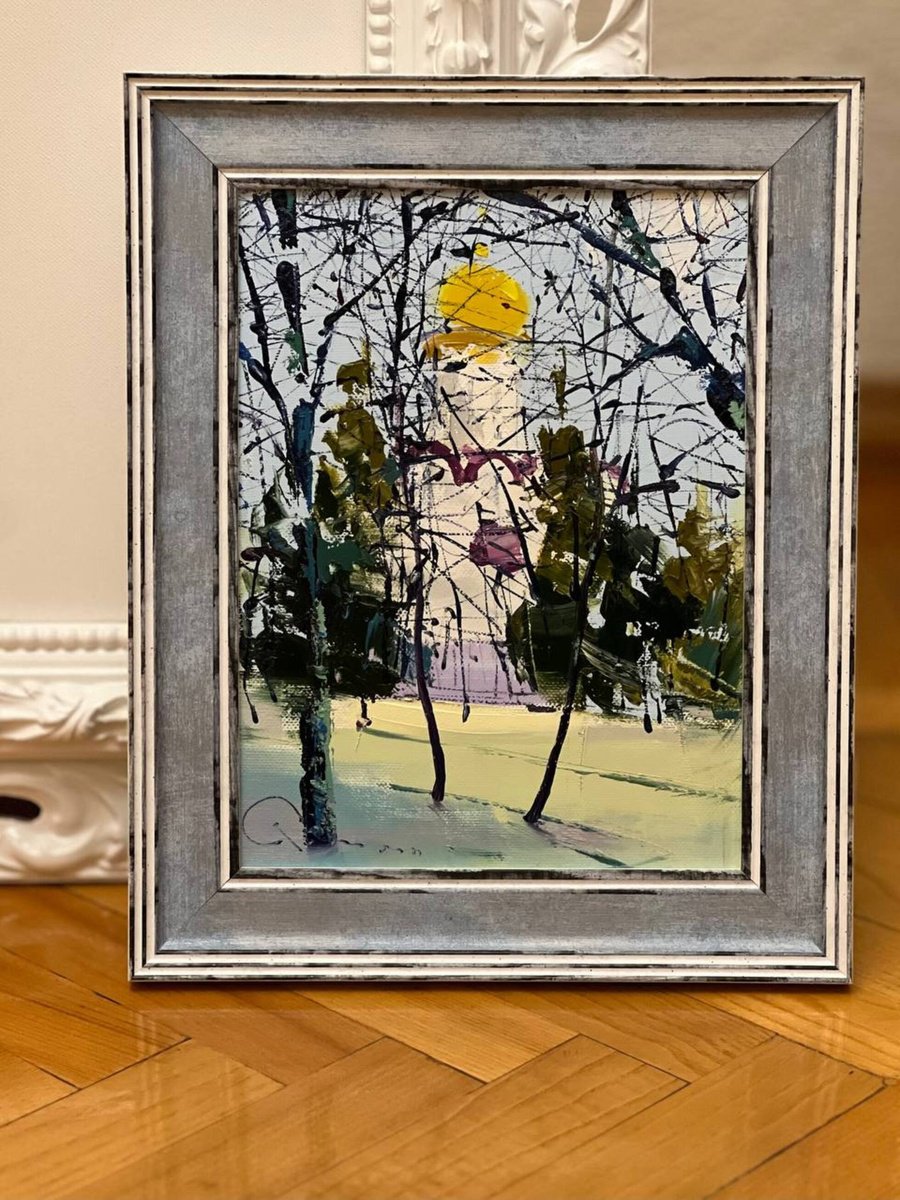 Cityscapes Oil Painting By Arman Allakhverdian, 2 X 2, Temple Dnipro, Original Artwork