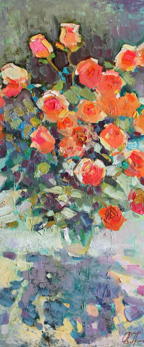 Coral roses by Anastasiia Grygorieva