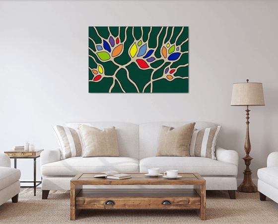 Abstract Rainbow Flowers #06