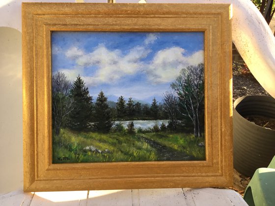 MOUNTAIN LAKE - oil 9X10.5 inches (SOLD)