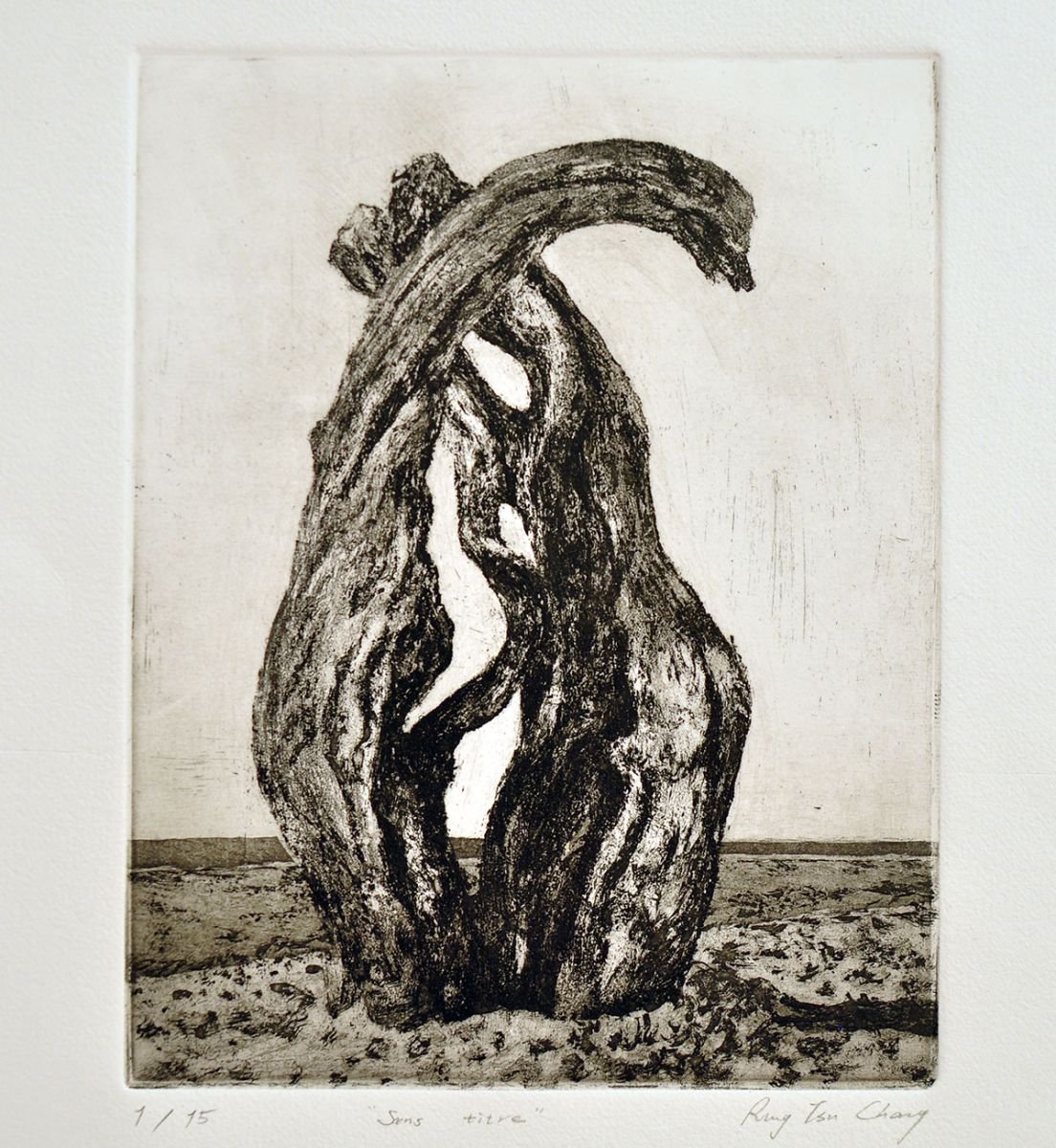 Organic Abstract Etchings & Engravings By Rung Tsu Chang, 12 X 17", Untitled, Original Artwork