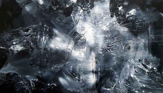 THE DARK BEAUTY UNIVERSE EXPANDING MINDSCAPE DARKSCAPE LIGHTSCAPE ABSTRACT HUGE ONEIRIC PAINTING BY KLOSKA