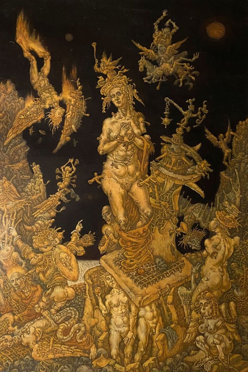 Surrealistic Oil Painting , 20Th Century Apocalypse. Saint Catherine By Oleg And Alexander Litvinov, 32 X 43, Artwork For Sale On Artfinder