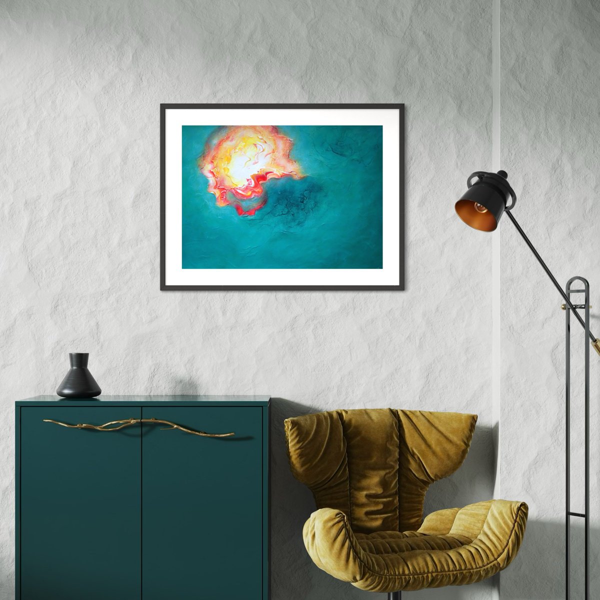 Abstract Acrylic Painting By Tam Chianta, 28 X 20", To The Beginning, Original Artwork