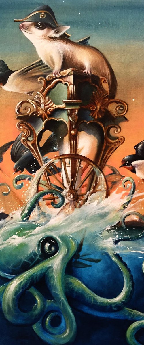 Captain , oh my captain ! - original acrylic on canvas 40 x 60 cm 16 x 24 inches by Valentina Toma' aka Zoe Chigi
