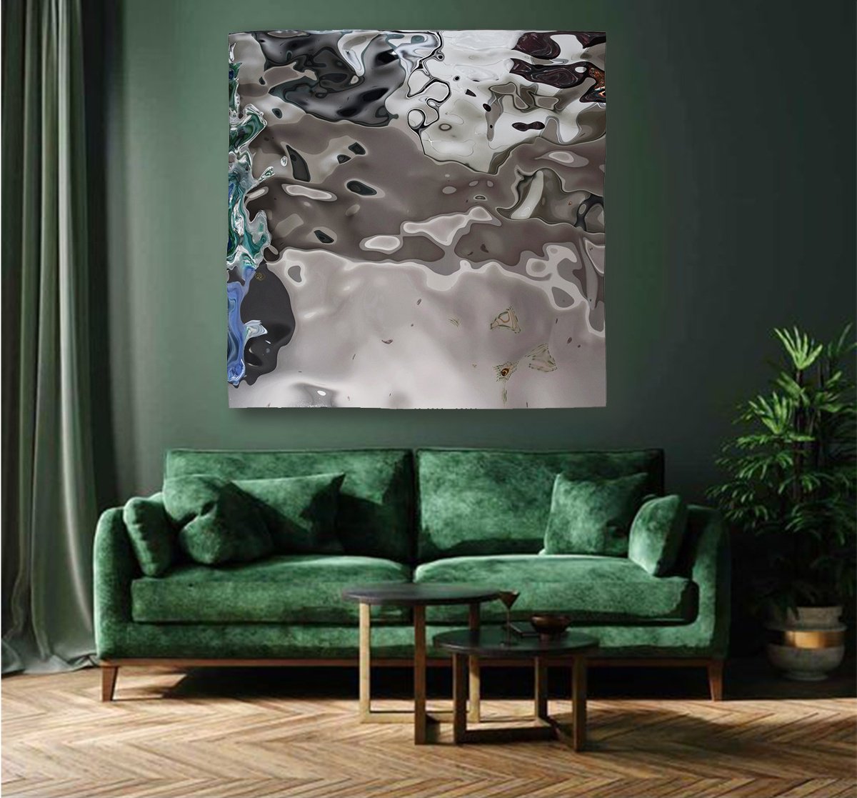 Geometric Abstract Sculpture By Anna Sidi-Yacoub, 47 X 47, Waves In Silver Ii, Original Artwork