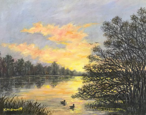 RIVER DUSK # 2 - 11X14 oil