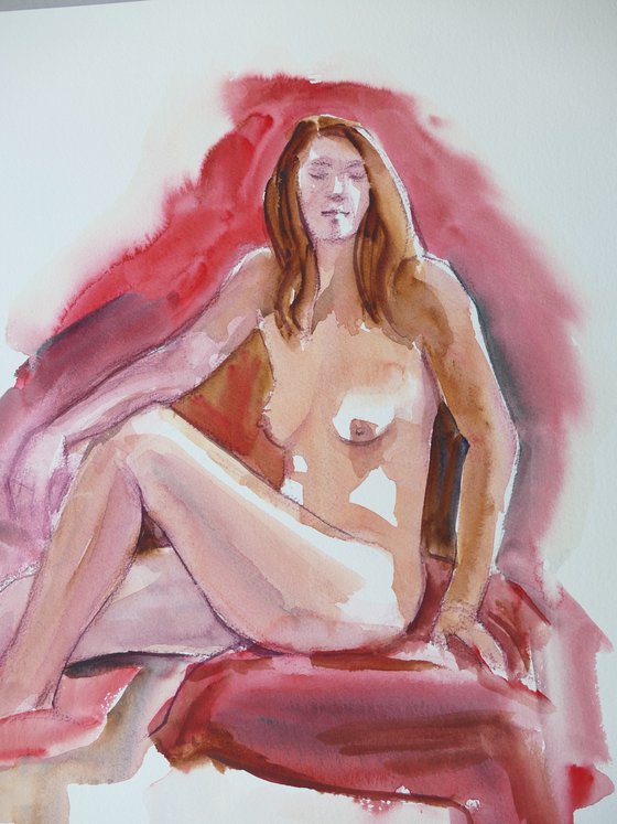 seated female nude