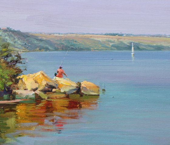 Summer Landscape with a Setter