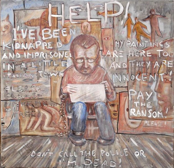 Message on a canvas - Free a kidnapped painter!
