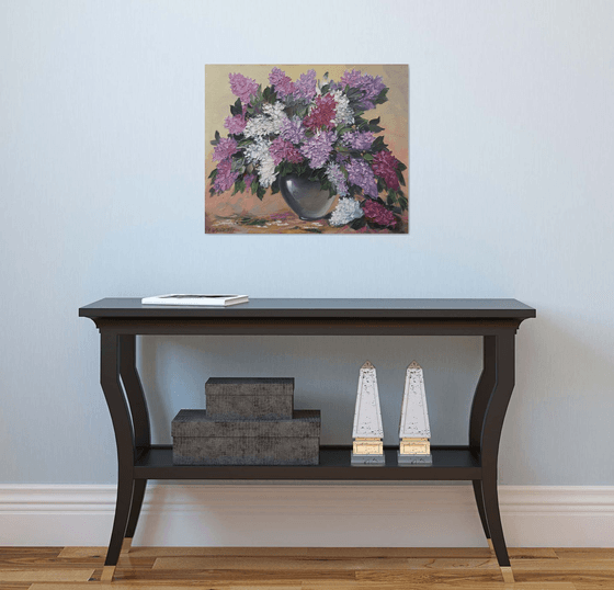 Lilacs(50x60cm, oil apinting, palette knife)