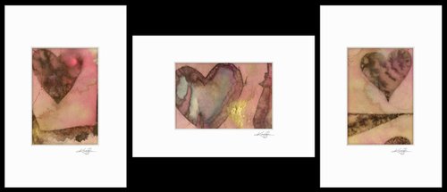 Heart Collection 4 - 3 Small Matted paintings by Kathy Morton Stanion by Kathy Morton Stanion