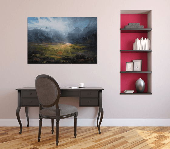 " Agartha - Valley of Hope - 2 " .... W 120 x H 80 cm / SPECIAL PRICE !!!