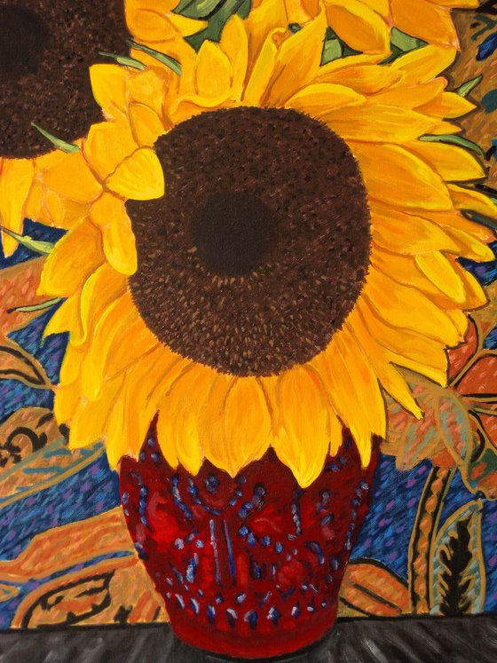 Large Three Sunflowers