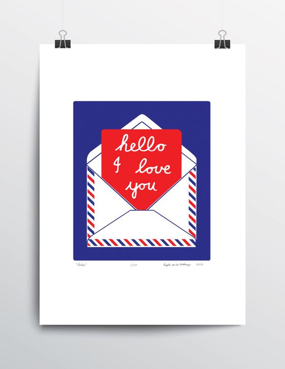 Hello - Unframed - FREE Worldwide Delivery