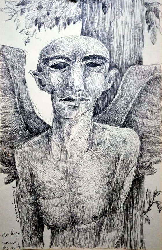 I was an angle, pen on paper, 15 x 21 cm