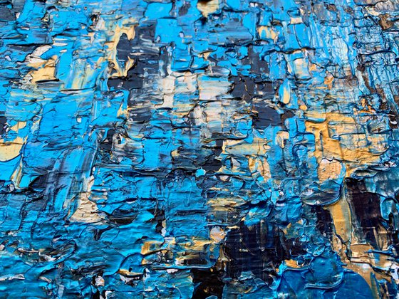 The Blue Sound - TEXTURED ABSTRACT ART – MODERN PAINTING. READY TO HANG!