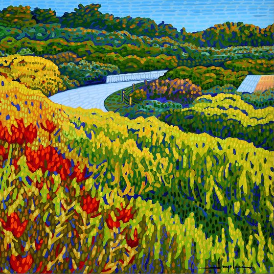 Golden Gate View With Flowers #2