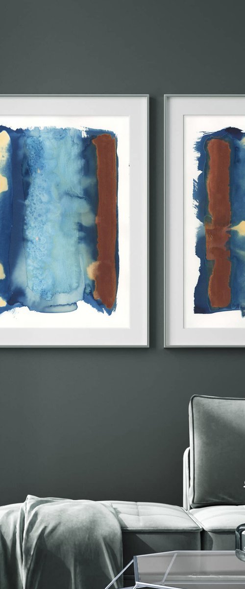 Original Abstract Cyanotype by Gabriel Prundeanu