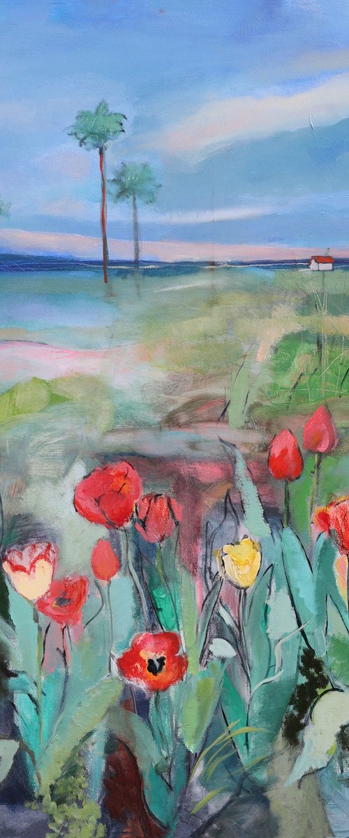 Landscape with Tulips by Artem Andreichuk