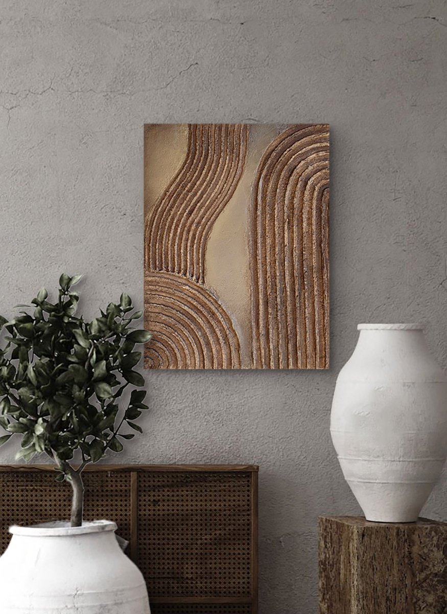 Abstract Acrylic Painting By Cristina Simeoni, 12 X 16, Marks On The Earth, Original Artwork