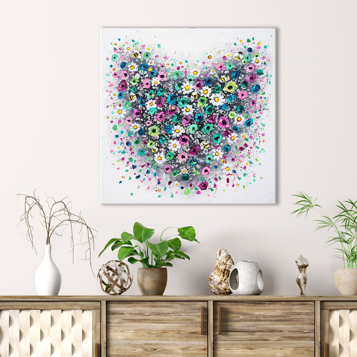 Abstract Acrylic Painting By Amanda Dagg, 24 X 24, Blossoming Whirlwind, Original Artwork