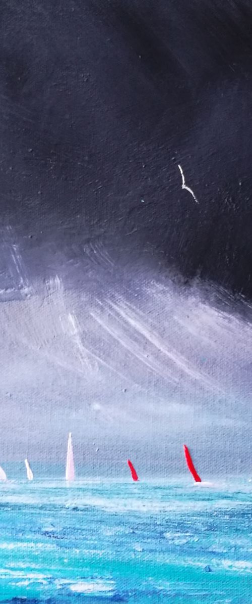 Sailing, Seascape, small, gorgeous by Mel Graham
