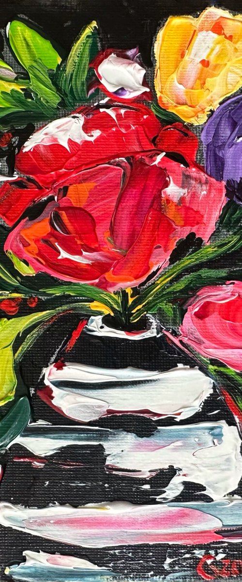 Flowers with black background by Oksana Fedorova
