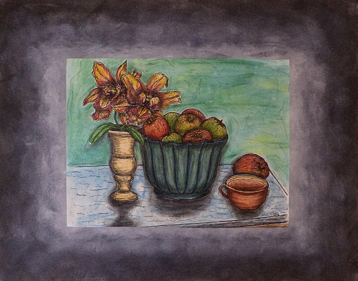 Impressionistic Still Life Watercolour By Kim Jones Miller, 20 X 16", Time To Relax, Original Artwork