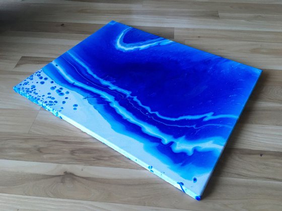 "Tidal Wave" - SPECIAL PRICE - Original Abstract PMS Acrylic Painting - 16 x 20 inches