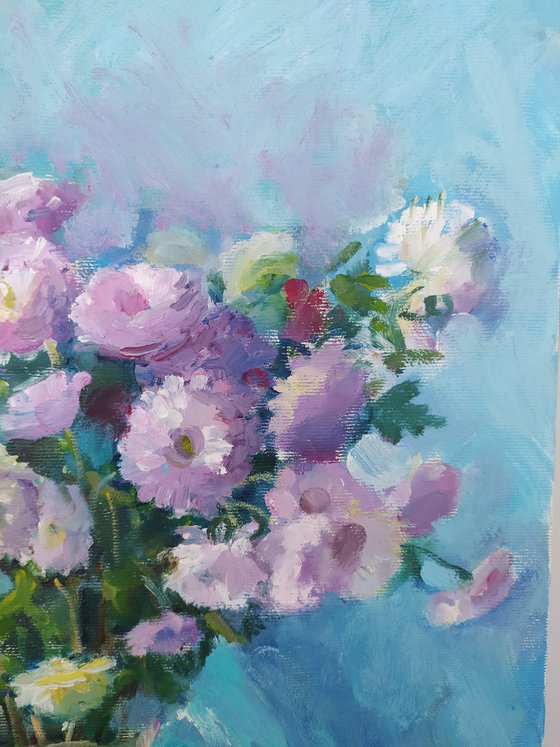 Flowers and apples