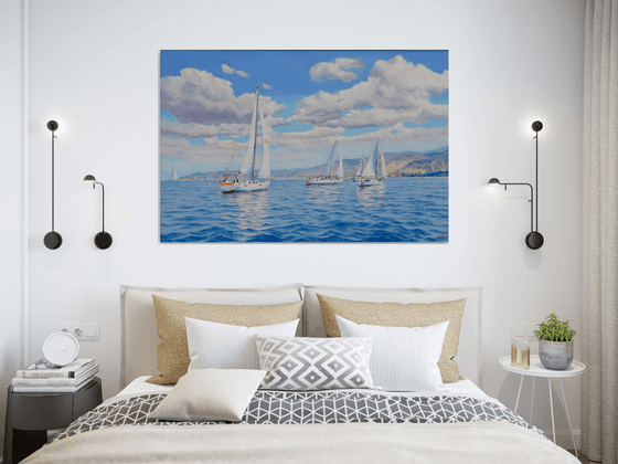 Seascape with Sailboats