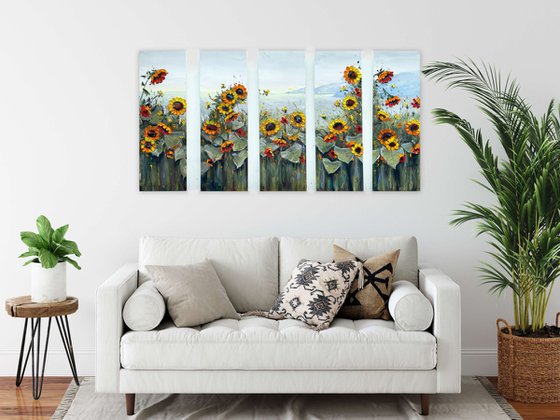 Sunflowers Meet The Ocean