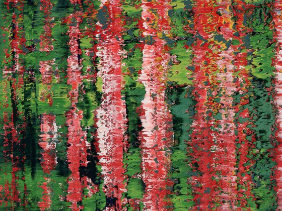 50x50 cm Red Green Abstract Painting Original Oil Painting Canvas Art