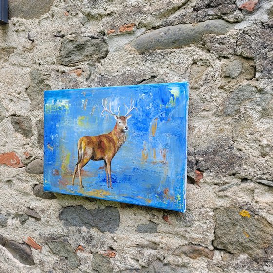 Stag on an abstract background