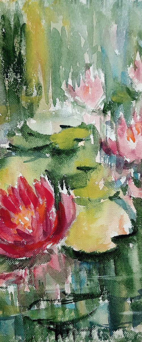 Pond of water lilies by Asha Shenoy