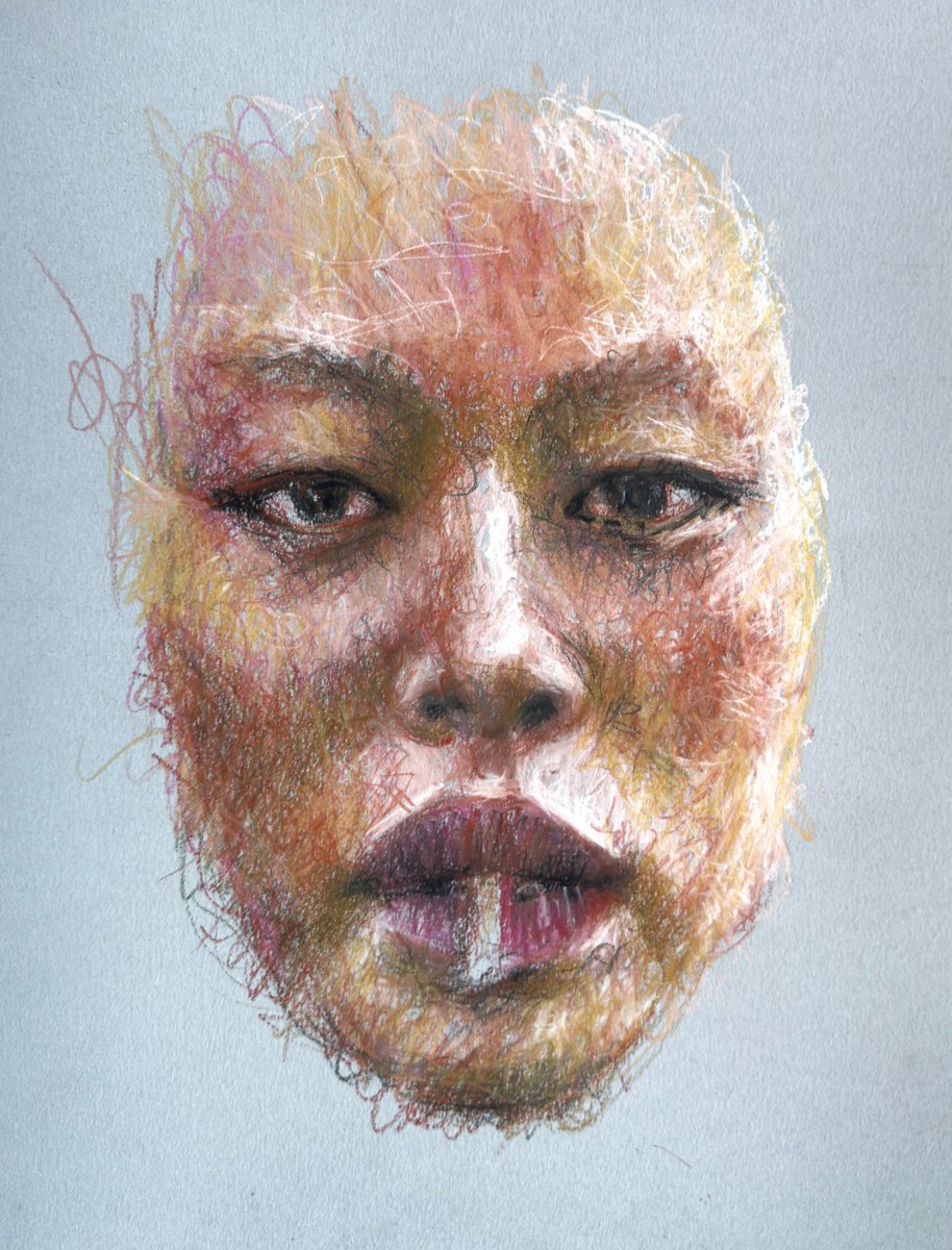 Expressive Pastel Drawing , Faces - Smoke By Jayme Mestieri, 14 X 18, Artwork For Sale On Artfinder