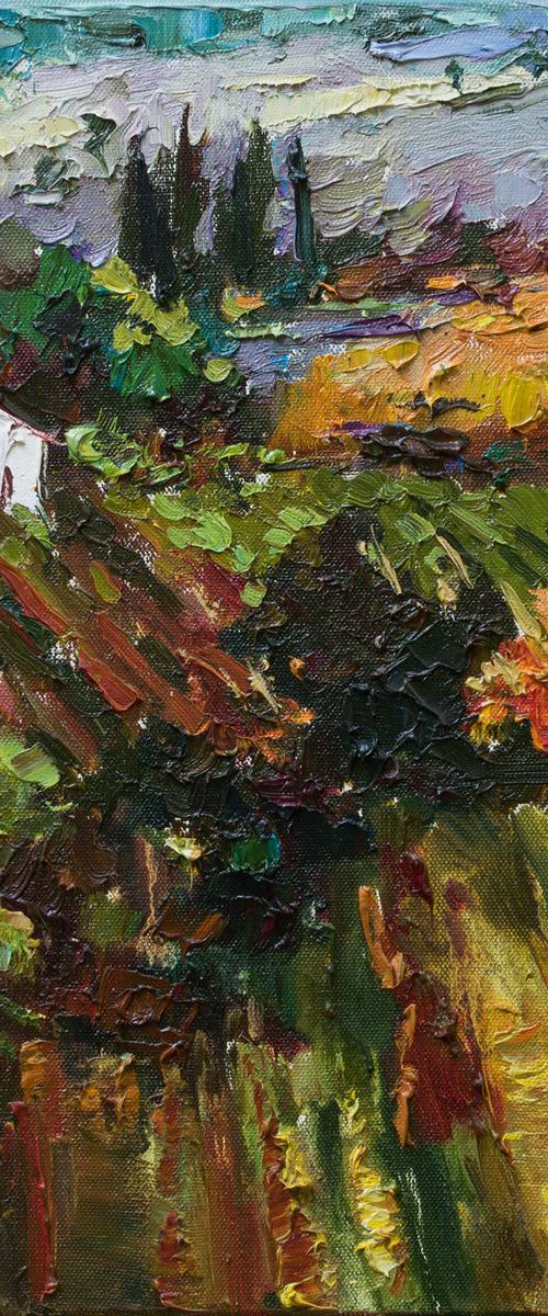 Tuscany autumn landscape - Italy Oil painting by Anastasiia Valiulina