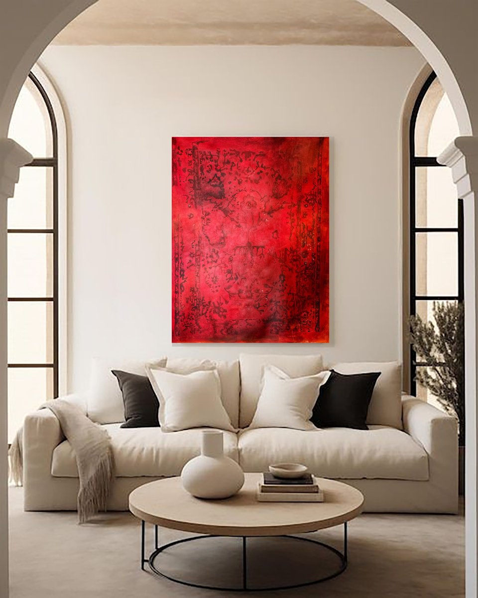 Organic Abstract Acrylic Painting By Anahita Ghazanfari, 35 X 47, What I Remember 9, Original Artwork