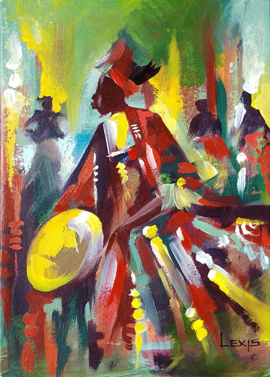 Drum Festival, By Alex Mensah, 10 X 14, Artwork For Sale On Artfinder