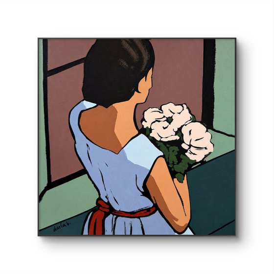 Woman after Date Small Original Painting