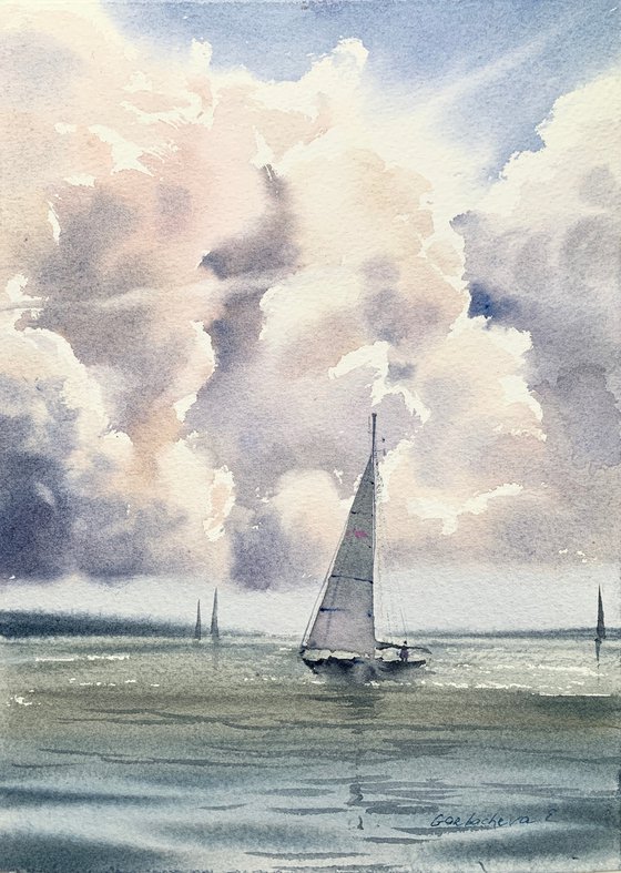 Sailboat and clouds #4