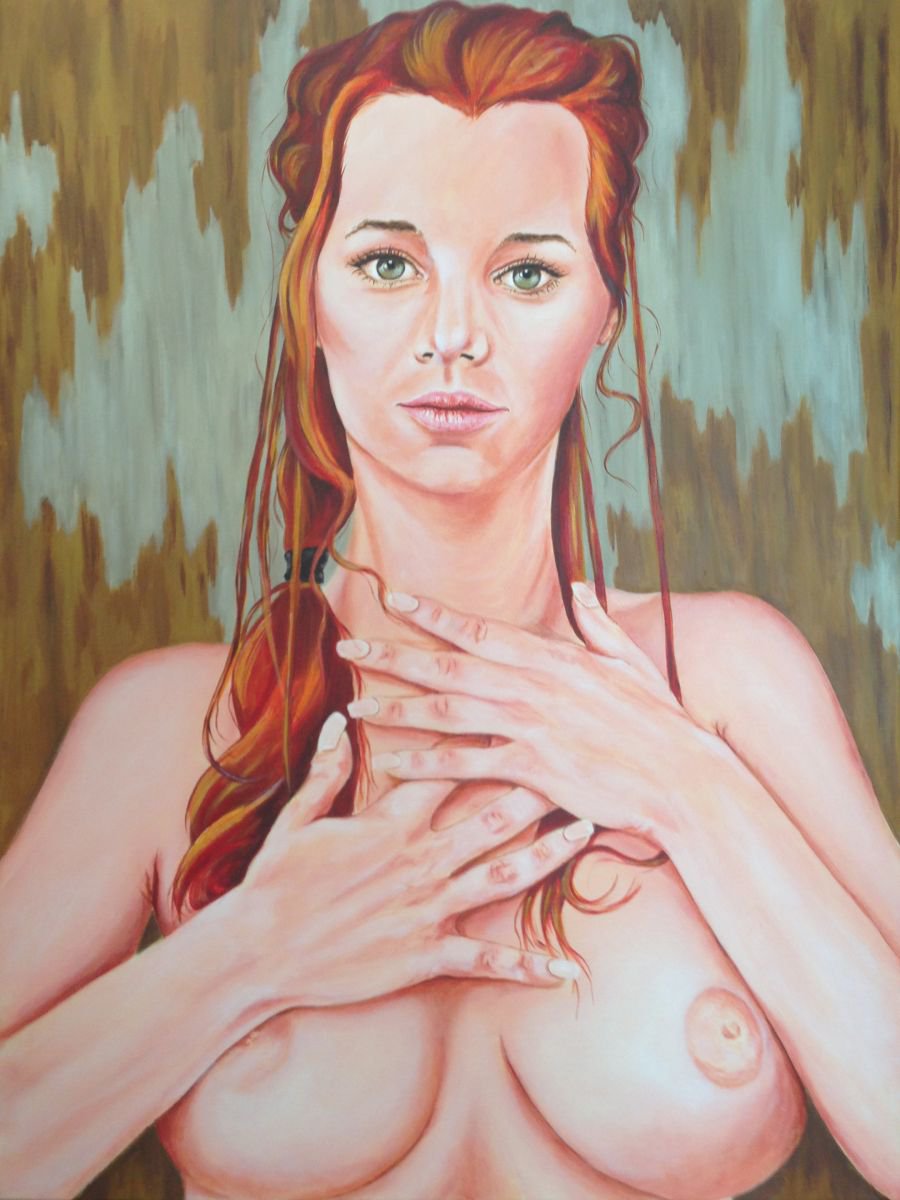 Photorealistic Portrait Acrylic Painting By Mullo Art, 30 X 40", Effulgence, Original Artwork