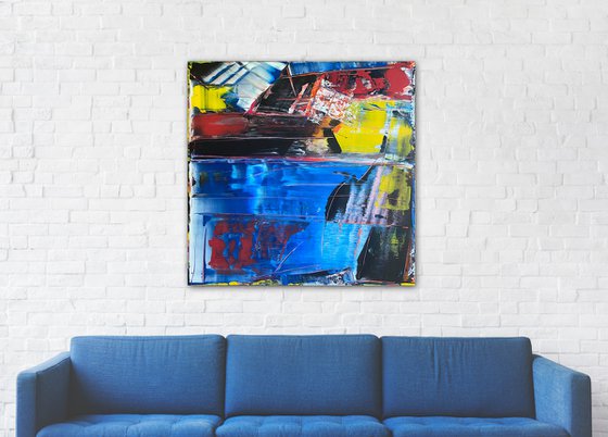 "Elevate" - Original PMS Large Abstract Acrylic Painting On Canvas - 36" x 36"