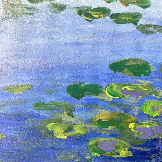 Blue Pond and Waterlily Pads